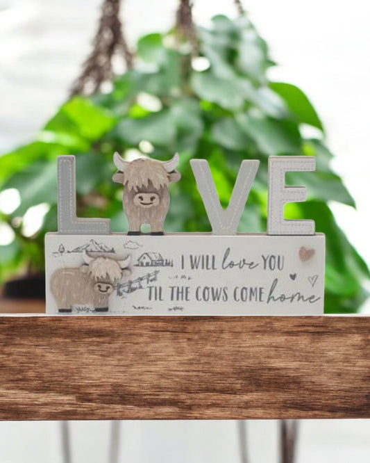 Highland Cow Plaque - Love