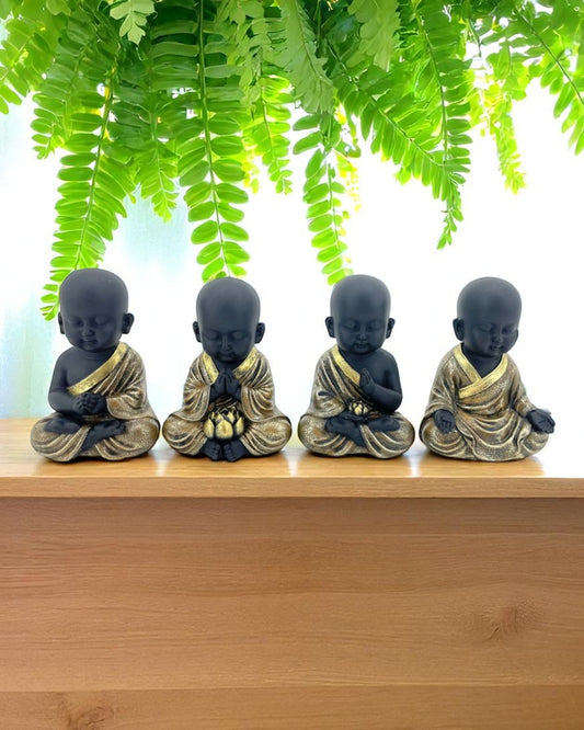 10cm Sitting Buddha Monk (set of 4)