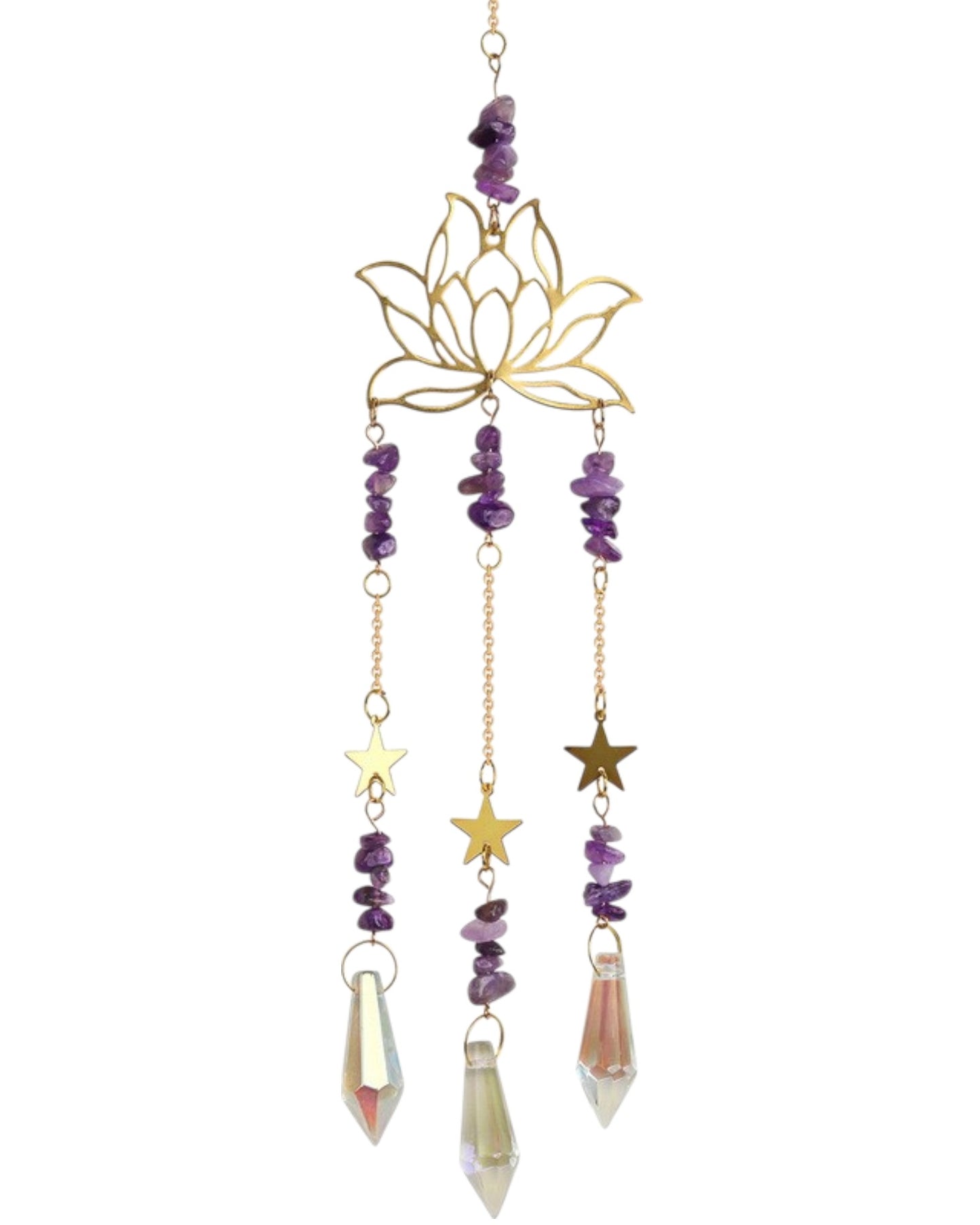 Amethyst Lotus Crystal Sun Catcher NEW!