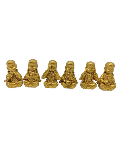 Cute Miniature Gold Monks