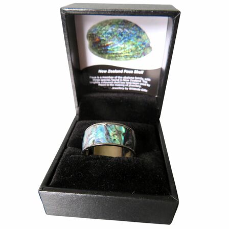 STAINLESS STEEL NEW ZEALAND PAUA RING