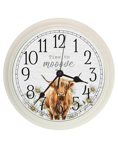 Clock with Highland Cow