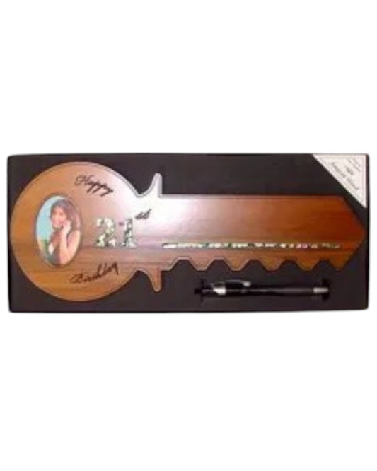 Wooden 21st Key Oval frame