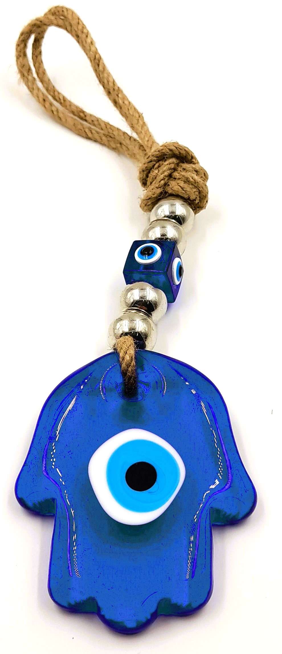 Turkish Glass Hamsa Evil Eye Wall Hanging