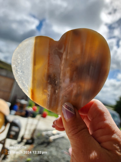 Agate Slice Heart