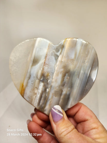 Agate Slice Heart