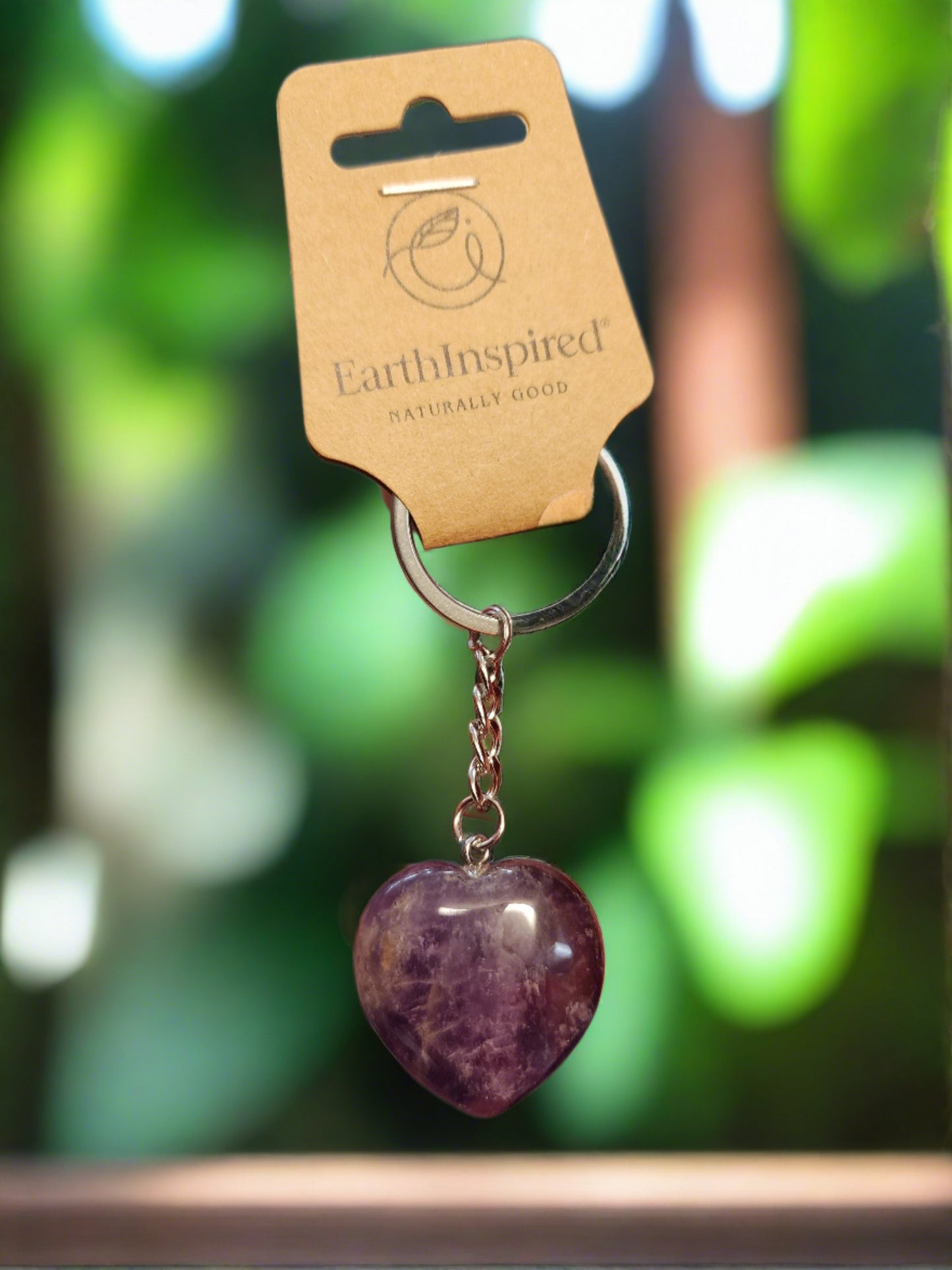 Amethyst Heart Keyring