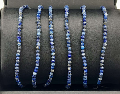 Star Cut Faceted Gemstone Bracelet Lapis Lazuli