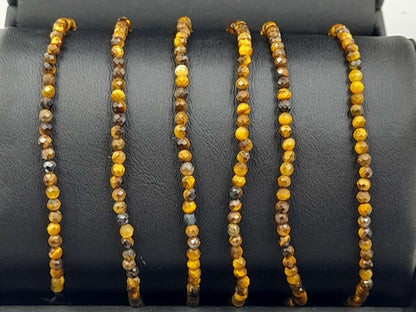 Star Cut Faceted Gemstone Bracelet Tiger Eye