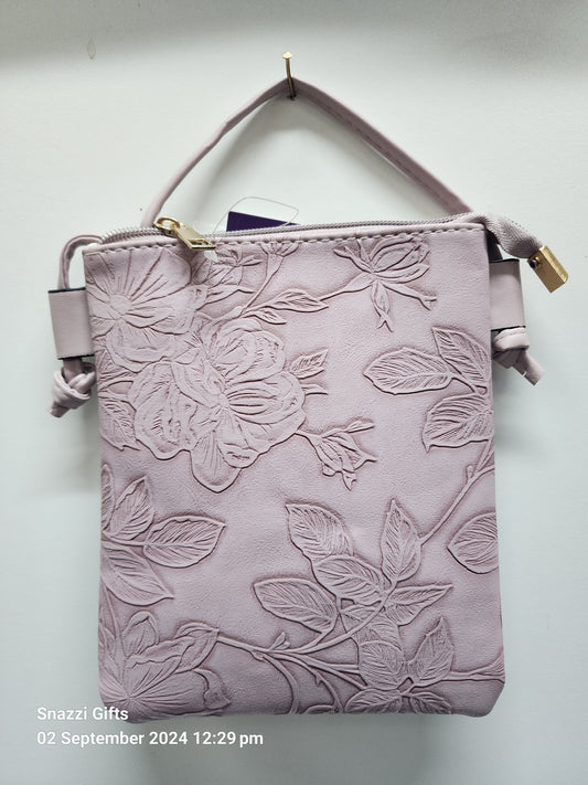 Hibiscus emboss Phone Bag Lilac