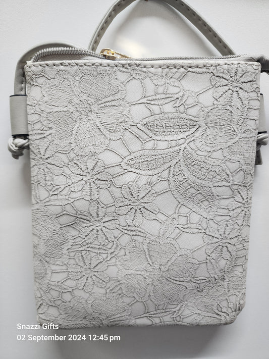 Lace emboss Phone Bag Grey