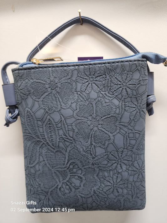 Lace emboss Phone Bag Denim