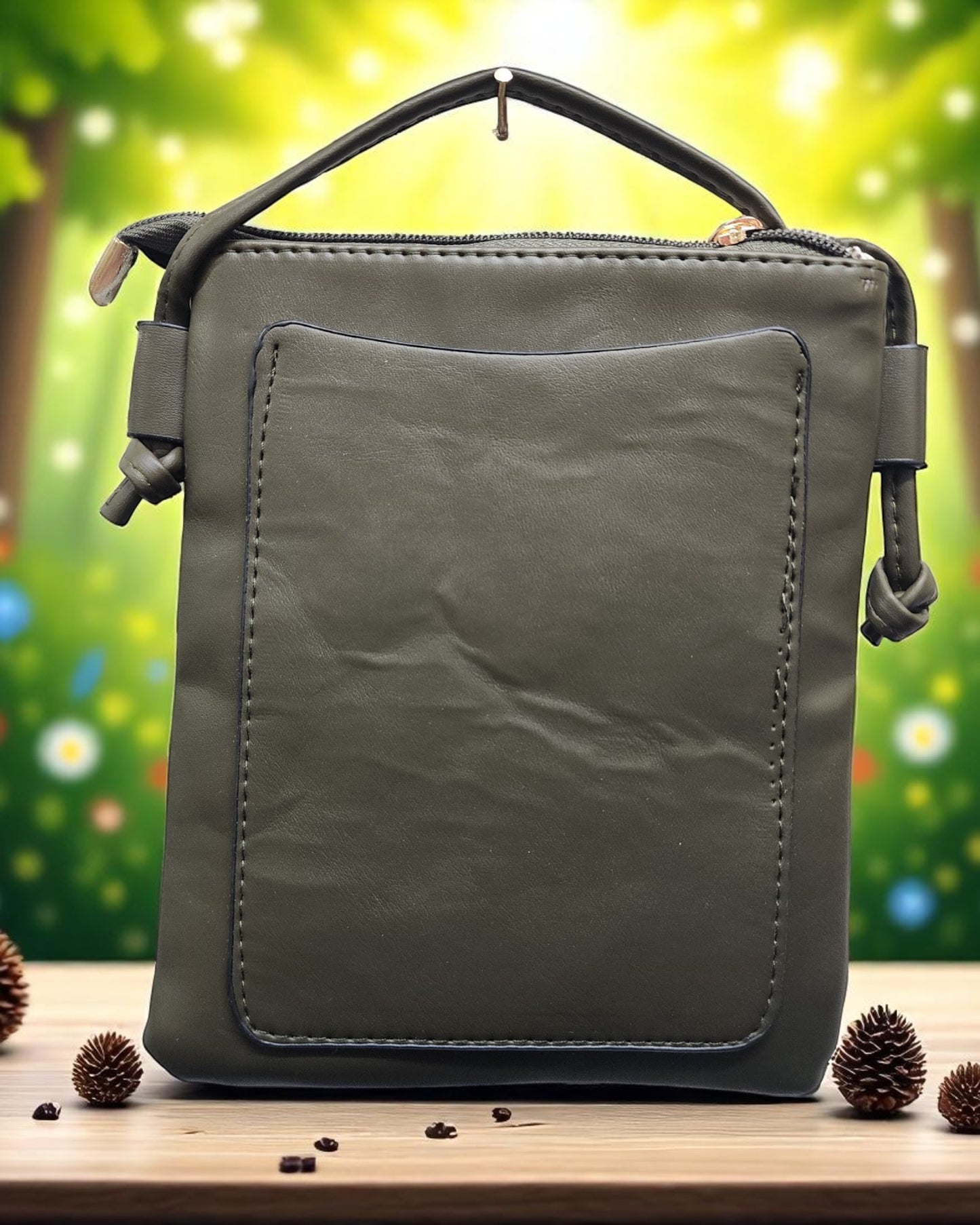 Lace emboss Phone Bag Olive