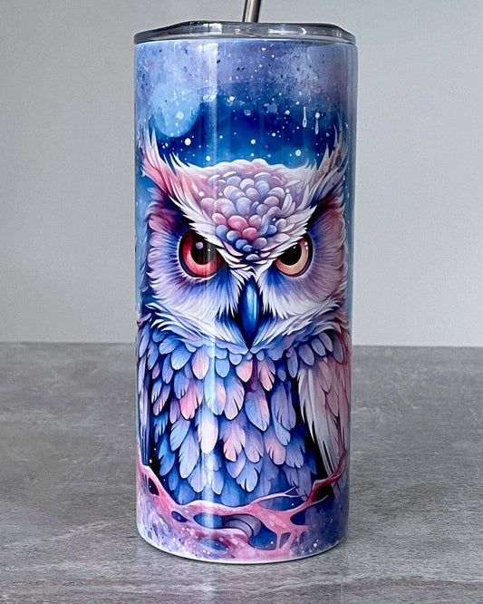Cute Owl 16oz Skinny Stainless Steel Tumbler