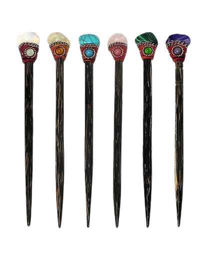 Natural Stone Wooden Hair Stick