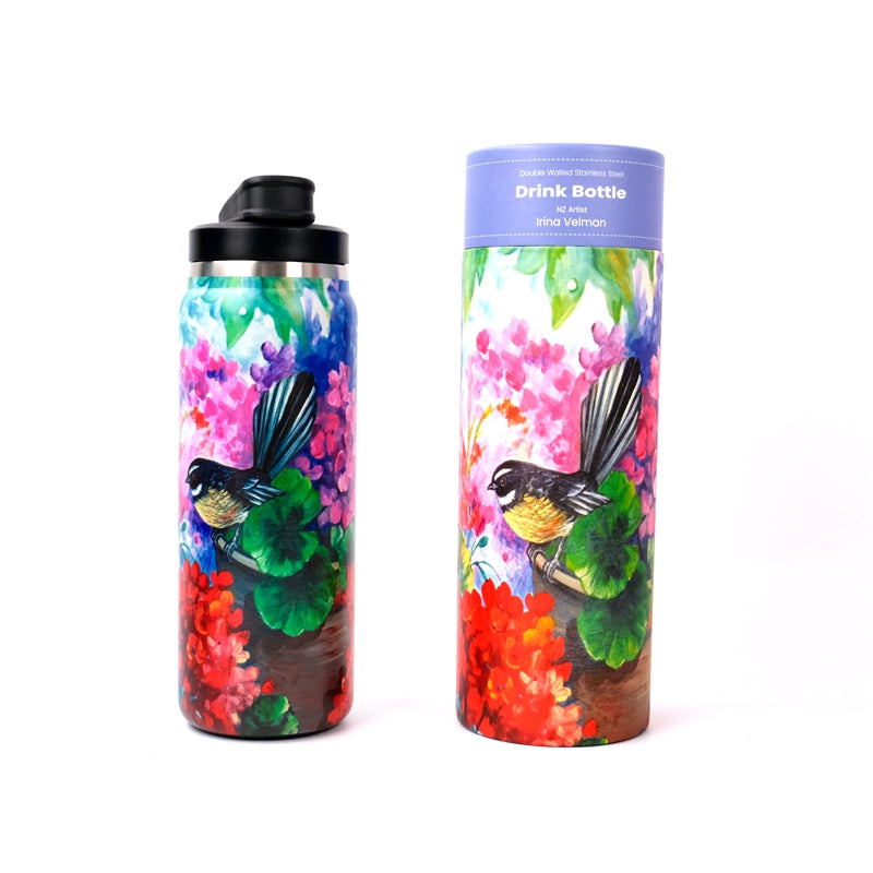 Drink Bottle - Fantail & Hydrangea