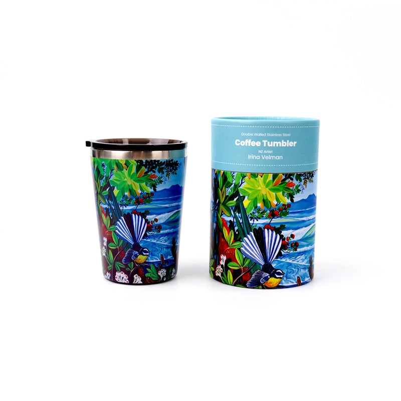 NZ Double Walled S/S Tumbler - Fantail & Rangitoto