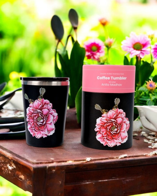 NZ Double Walled S/S Tumbler - Fantail and Camelia