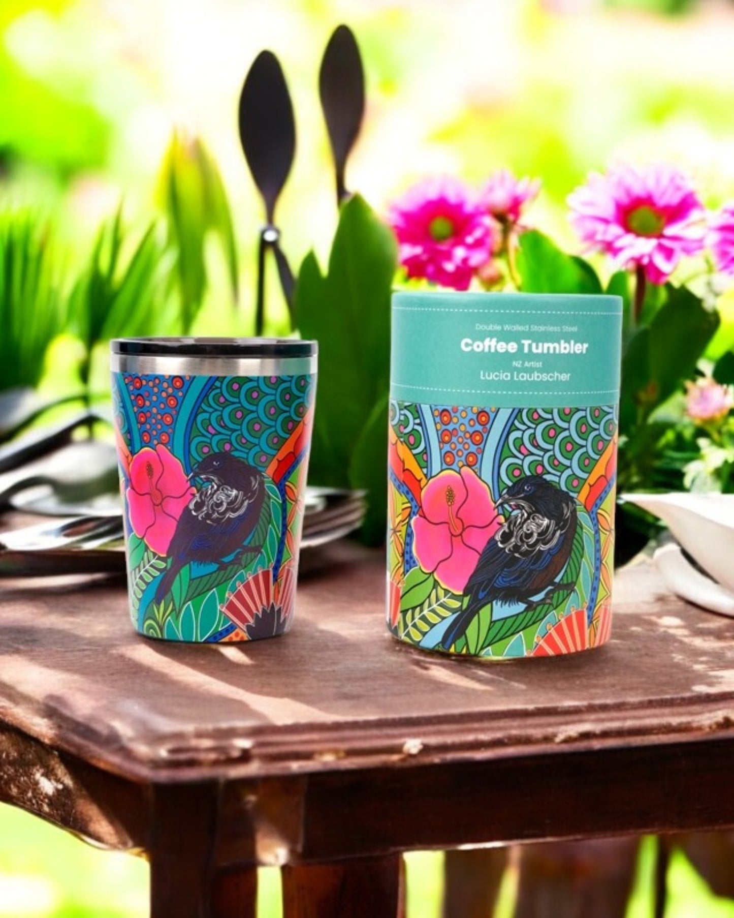 NZ Double Walled S/S Tumbler - Joyful Tui
