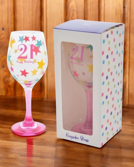 Birthday Party 21st Wine Glass