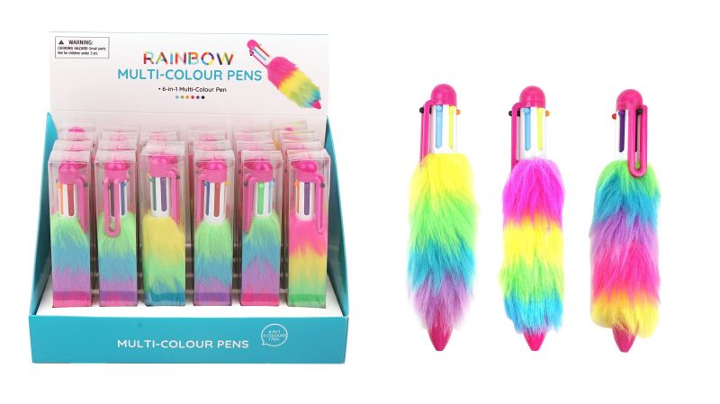 Multi-Colour Fluffy 6 in 1 Pen