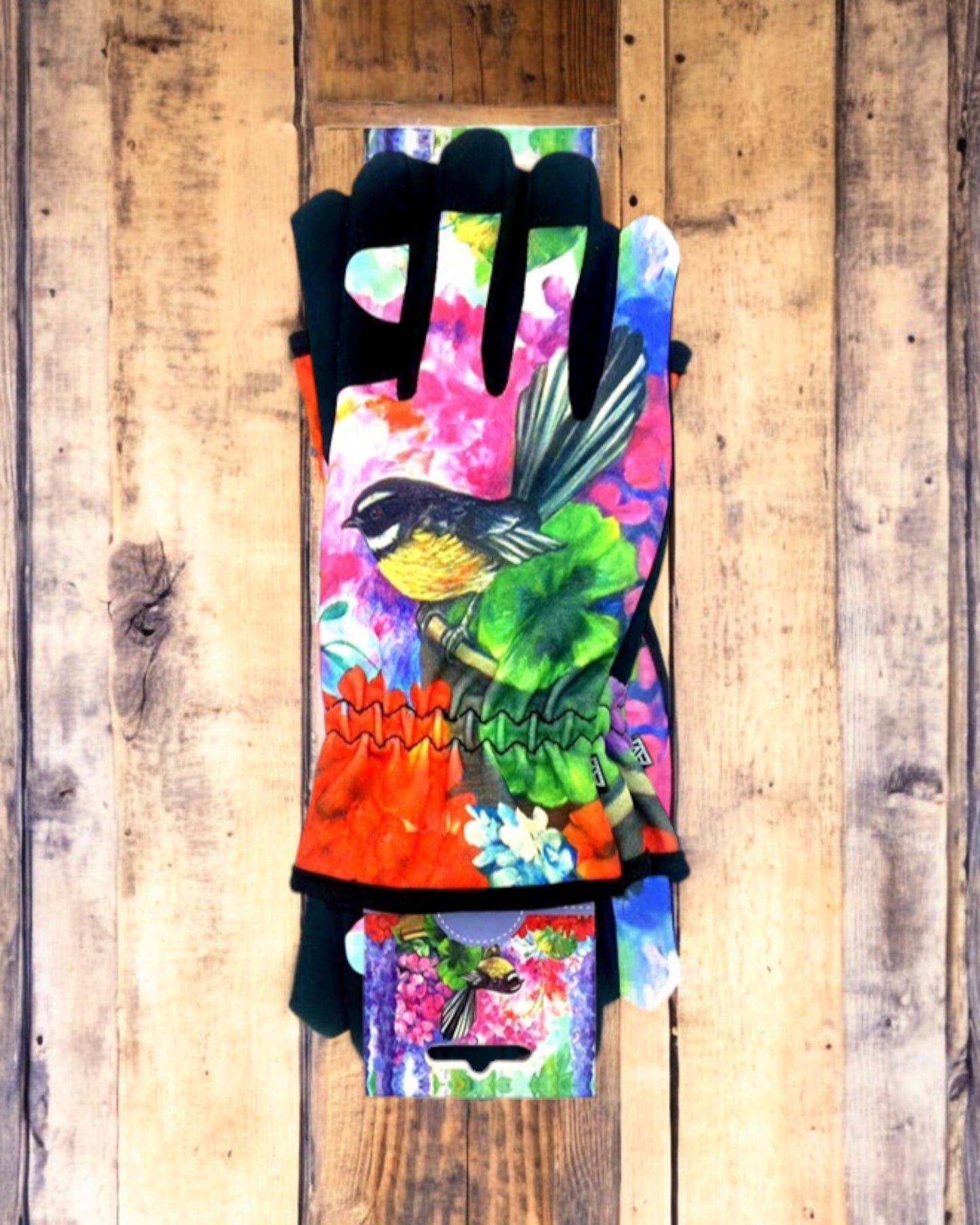 Gardening Gloves - Fantail Birds & Flowers