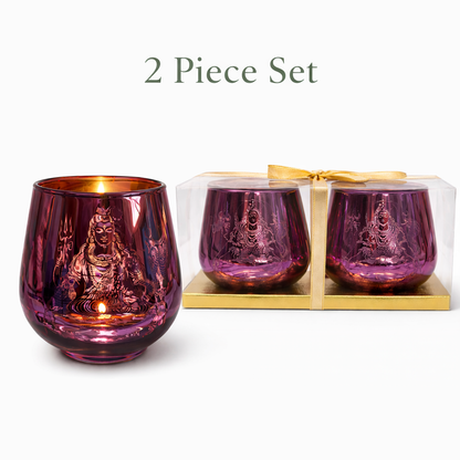 Candle Holder - Shiva (4 in.) 2 pcs: Pink