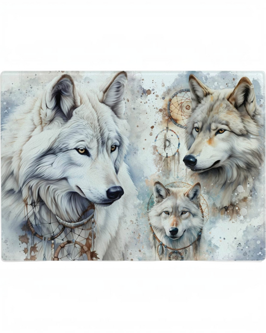 Wolves Glass Cutting Board