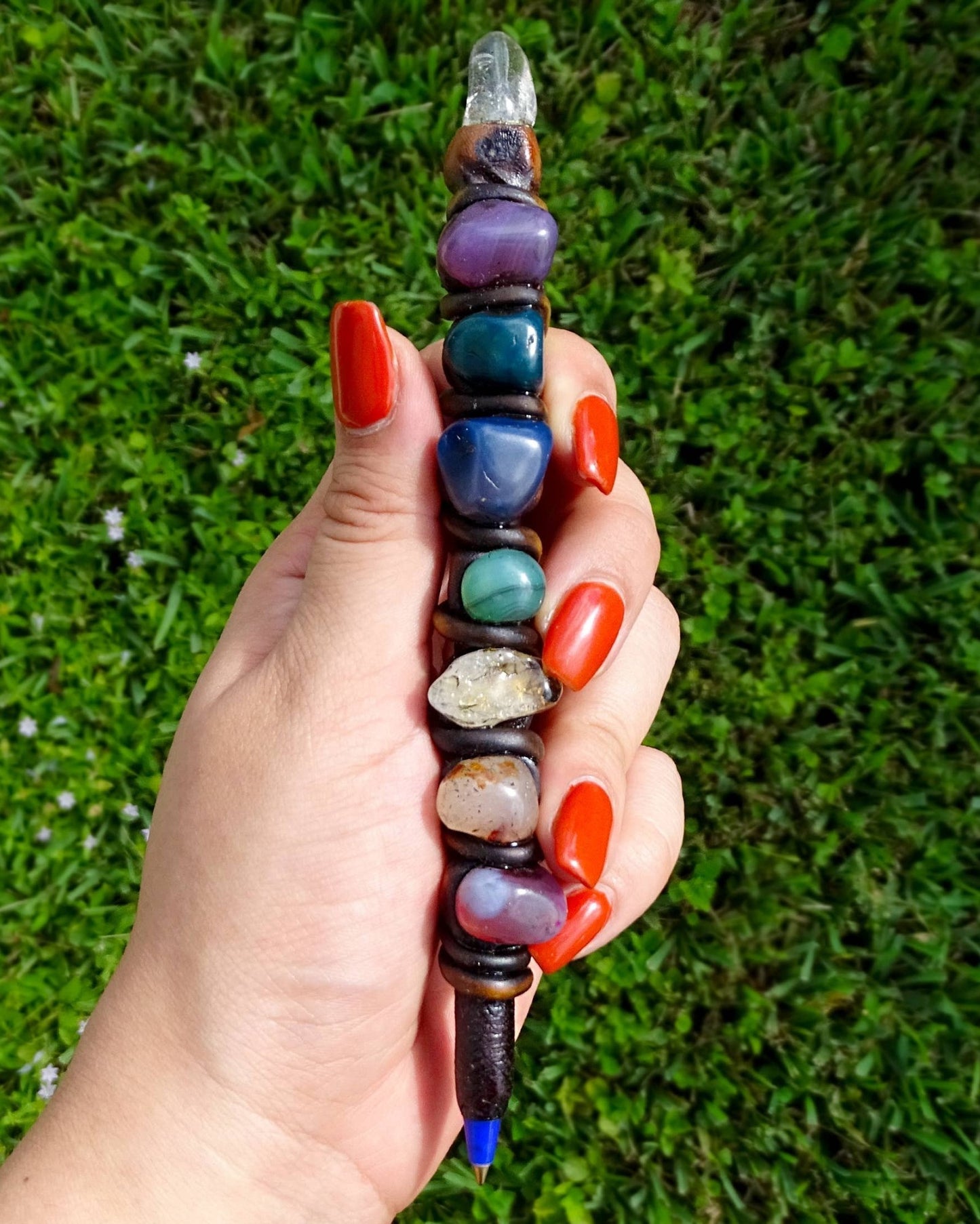 Chakra Crystal Pen – 7 Stone Handmade Refillable Ballpoint