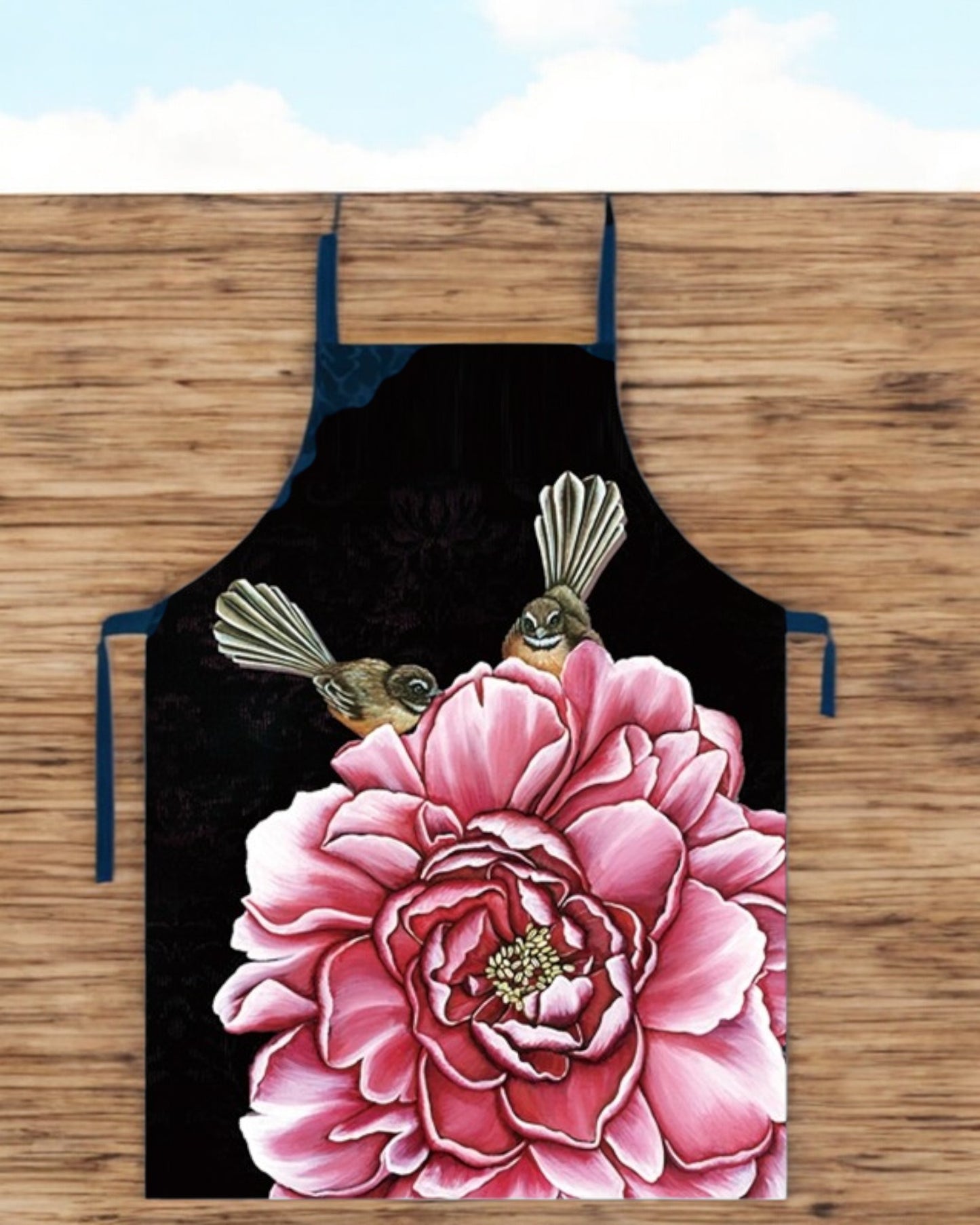 Fantail & Pink Flower Apron