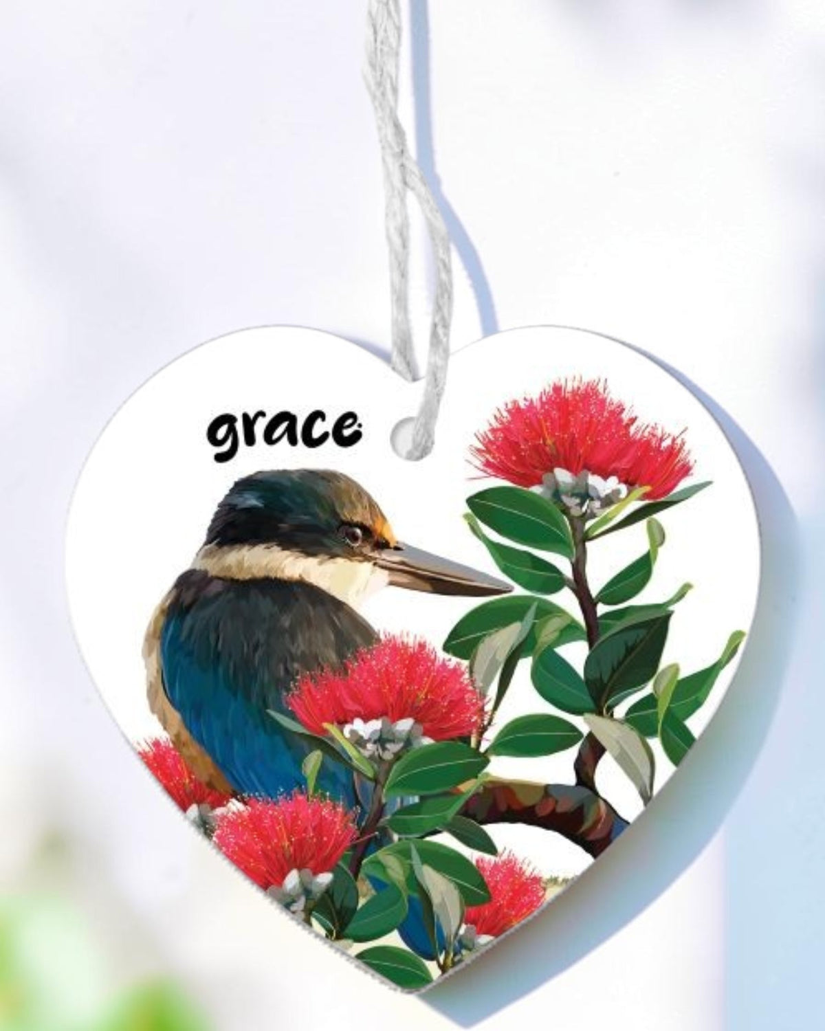 Ceramic Heart Kingfisher - Grace