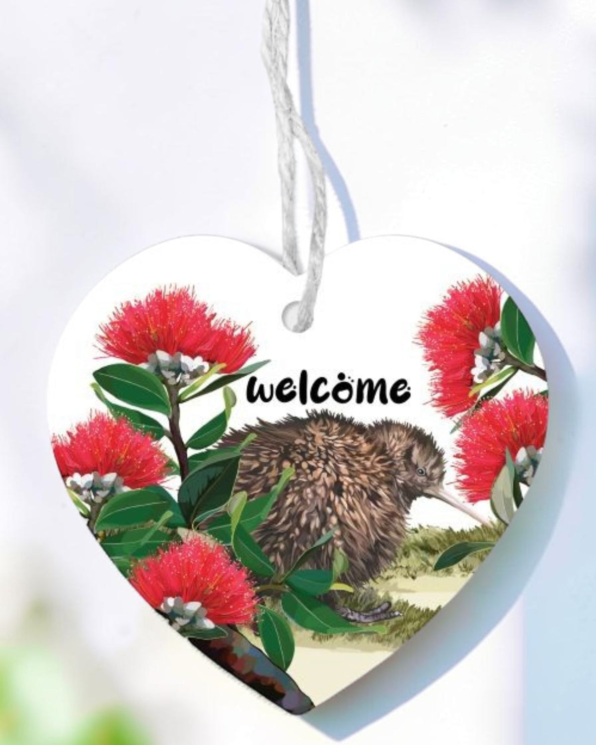 Ceramic Heart Kiwi - Welcome