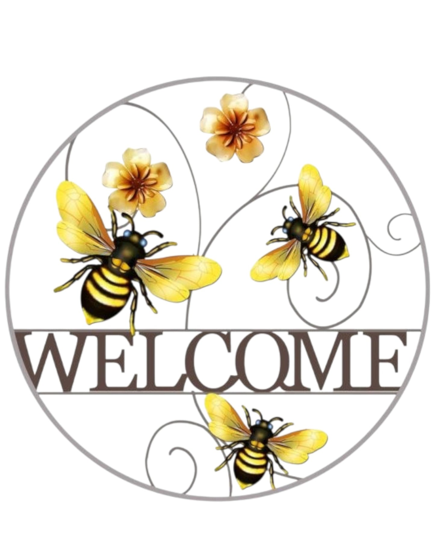 Metal Bee Circle Welcome