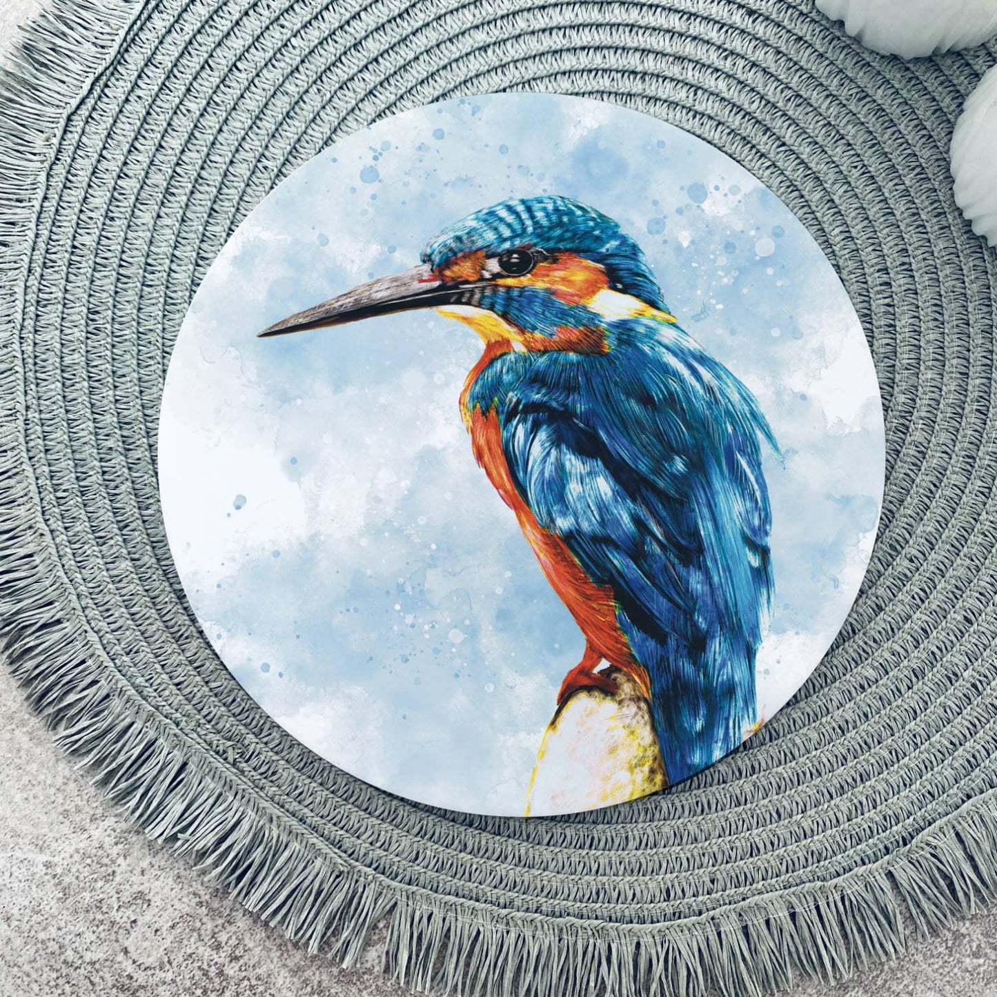 Kingfisher Ceramic Round Pot Trivet | 20 cm Diameter