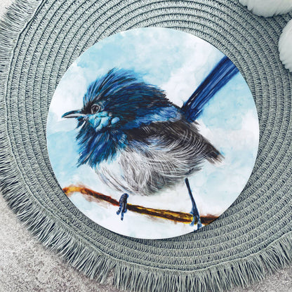 Fairy Wren Ceramic Round Pot Trivet | 20 cm Diameter