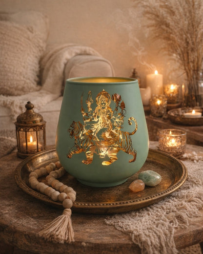 Candle Holder - Durga (4 in.) 2pcs: Turquoise