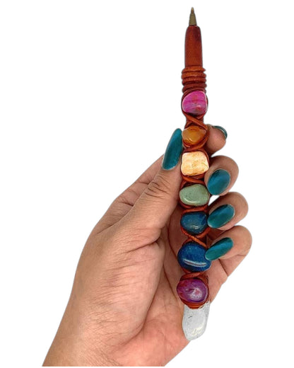 Chakra Crystal Pen – 7 Stone Handmade Refillable Ballpoint