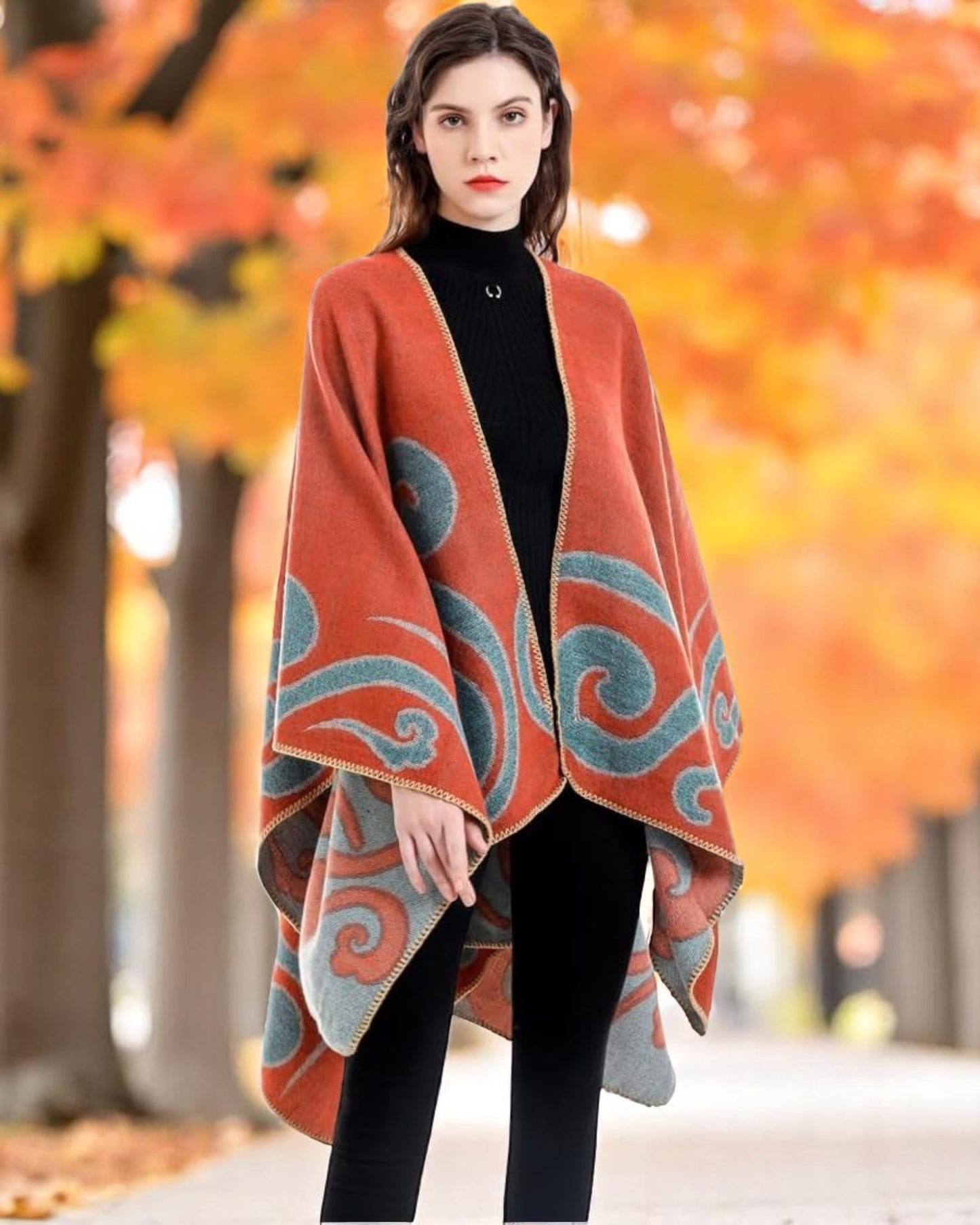 Cape with curls design CERISE