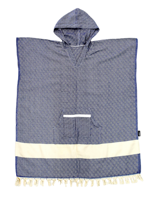 Turkish Towel Hoodie - Small - Blue & White