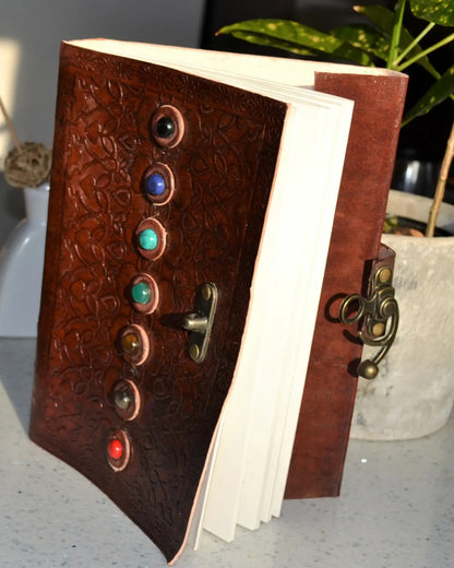 7 Chakra Leather Journal Chakra Stones Meditation