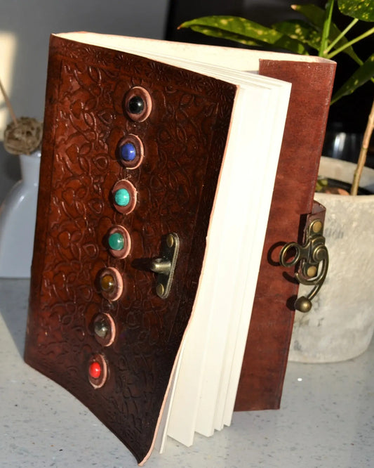 7 Chakra Leather Journal Chakra Stones Meditation