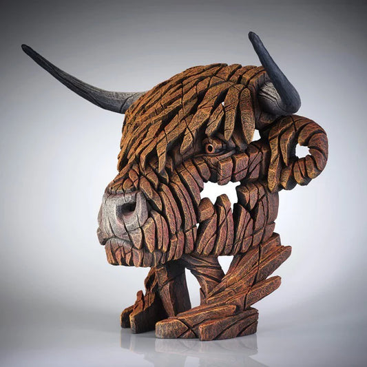 Highland Cow Bust Edge Sculpture