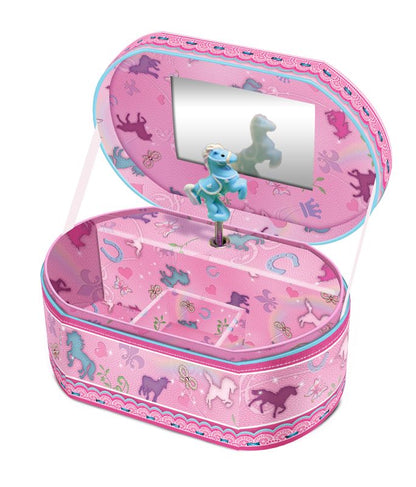 Oval Unicorn Music Box