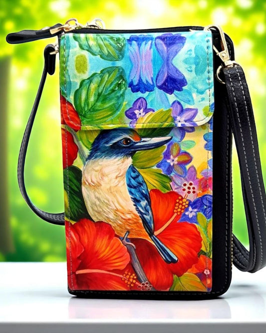 NZ Kingfisher- Cell Phone Bag with flap