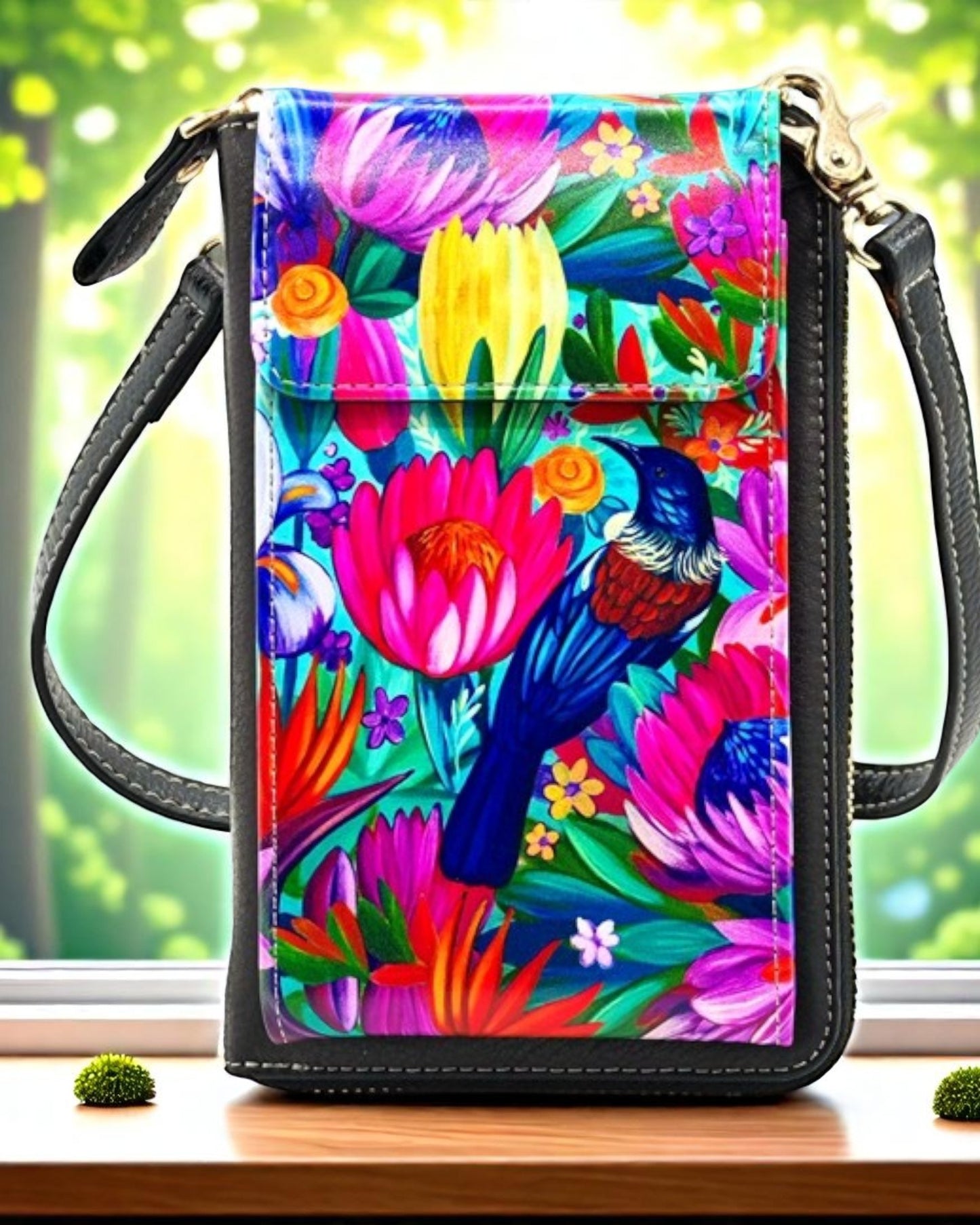 Tui Birds & Flowers - Cell Phone Bag with flap