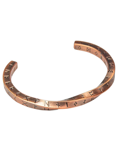 Stainless Steel Viking Twist Bracelet - Nordic Runes Copper