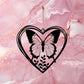 17cm Metal Hanging Heart Butterfly