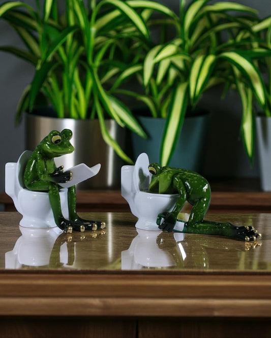 Marble Frog on Toilet