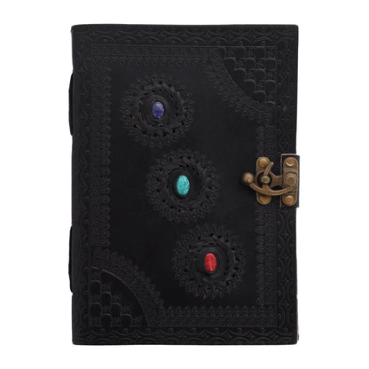 3 Precious Stone Chakra Leather Meditation Journal