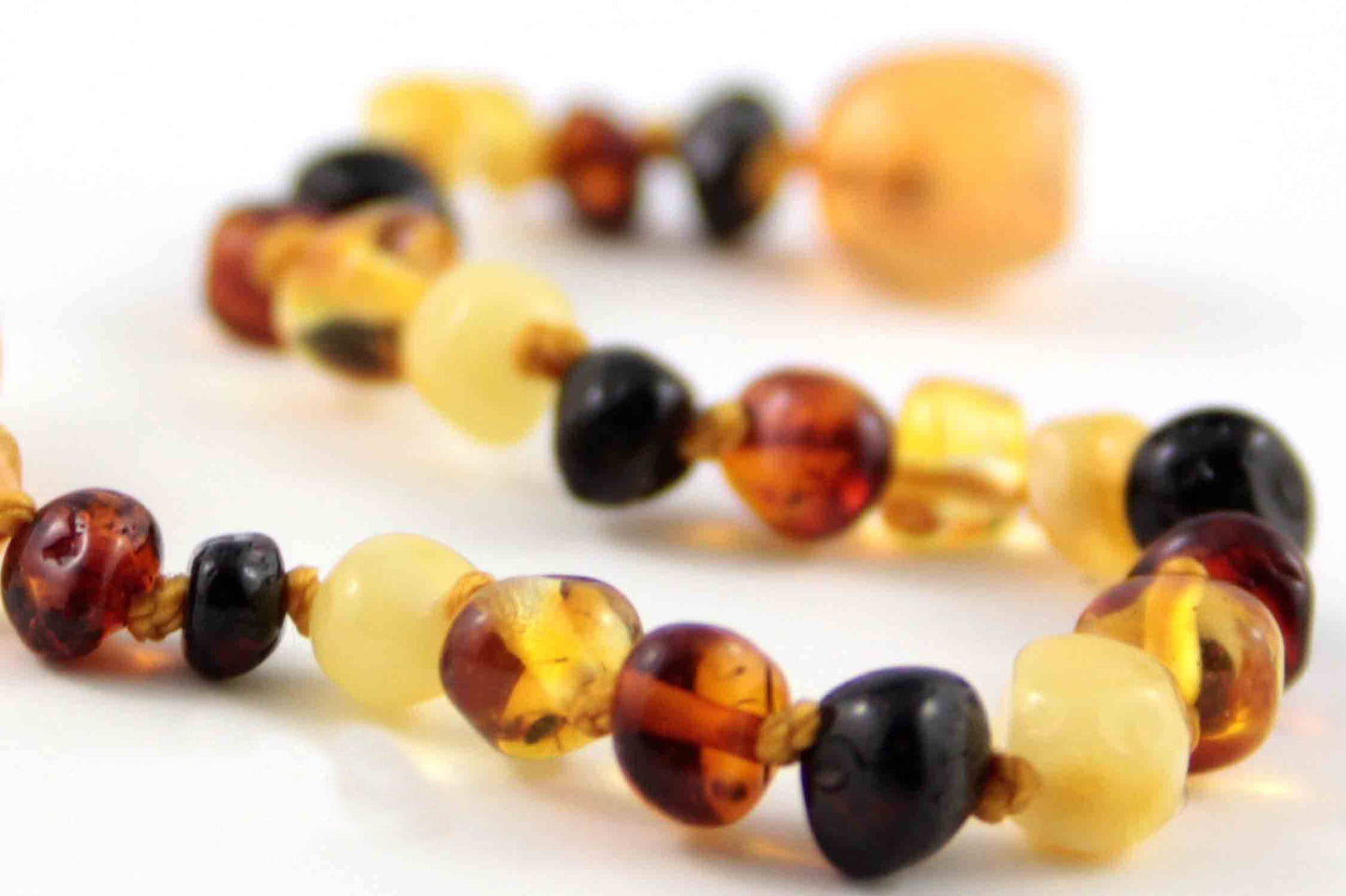 Multi-Circle-11 inch Amber Necklace